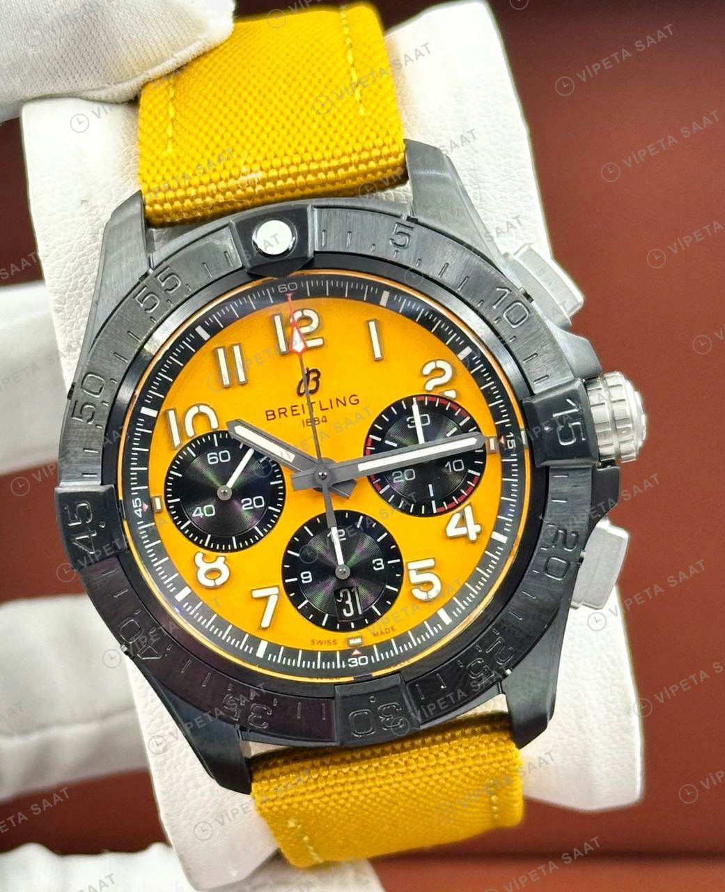 Breitling Avenger B01 44 mm Sarı Kronograf Nato SB0147101I1X1 Super Clone ETA Eta Saat detay 6