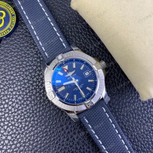 Breitling Avenger Celik Kasa Mavi Kadran Mavi Nato Kordon Super Clone Eta Saat görünüm 6