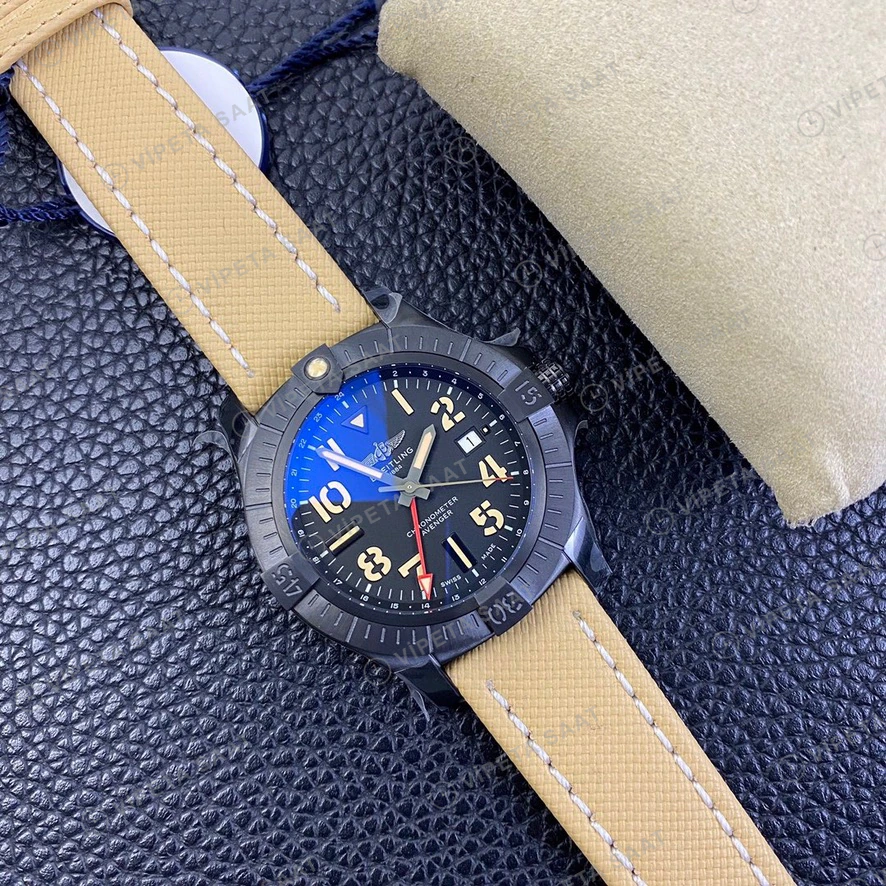 Breitling Avenger Siyah Kasa Siyah Kadran Nato Kordon Super Clone Eta Eta Saat detay 9
