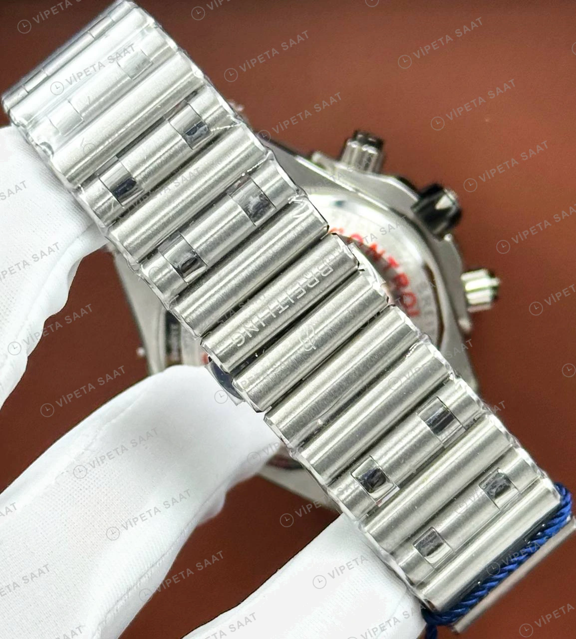 Breitling Chronomat B01 42 mm Buz Mavisi Kronograf Çelik PB0136251C1S1 Super Clone ETA Eta Saat detay 3
