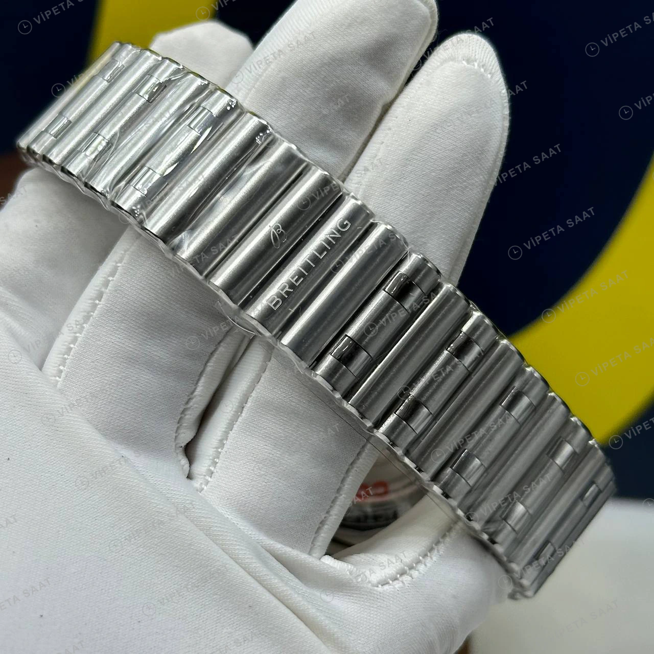 Breitling Chronomat B01 42 mm Gümüş Kronograf Çelik Parlak AB0134101G1A1 Super Clone ETA Eta Saat detay 6