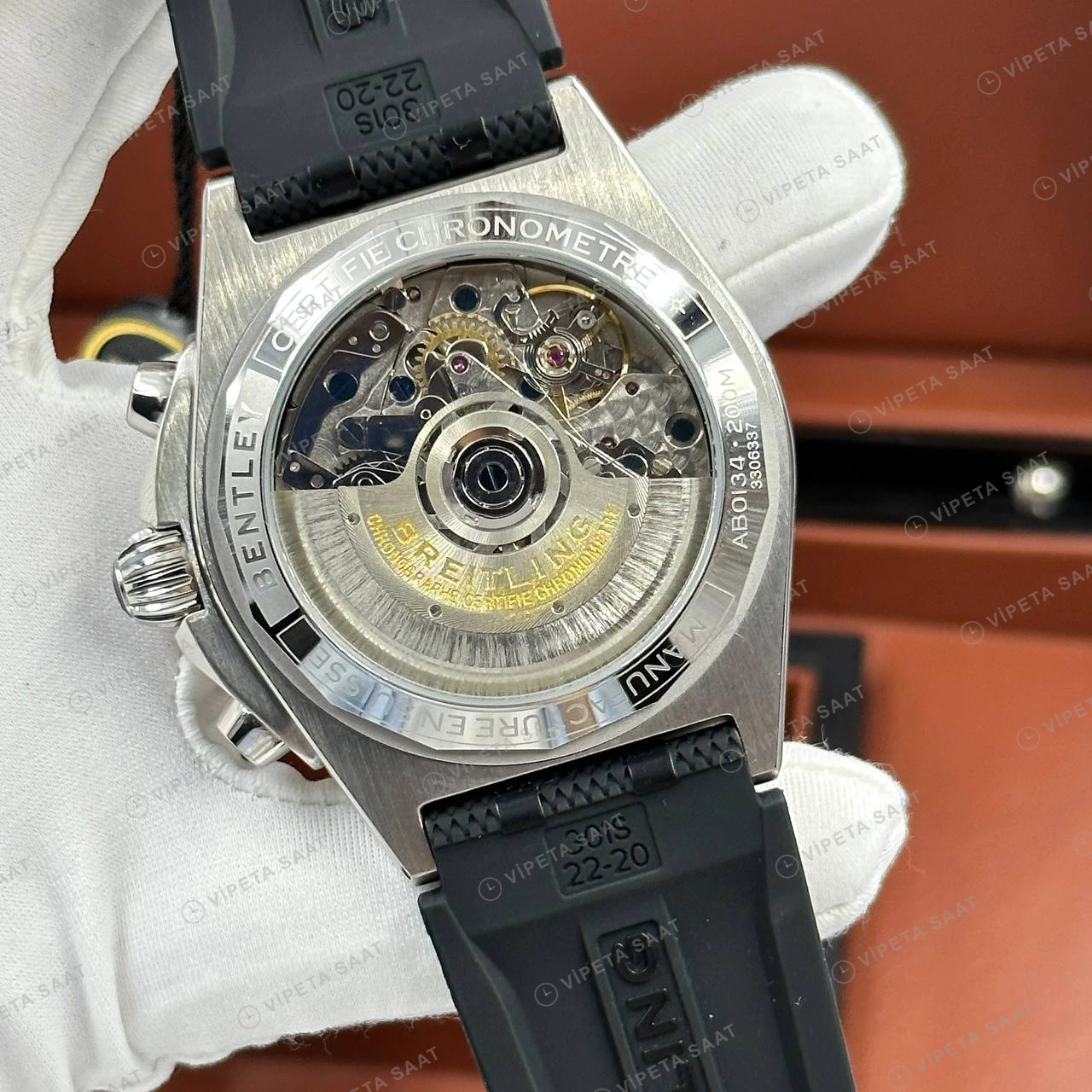 Breitling Chronomat B01 42 mm Gümüş Kronograf Kauçuk AB0134101G1A1 Super Clone ETA Eta Saat detay 3