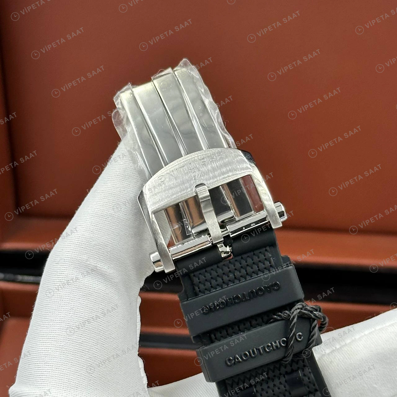 Breitling Chronomat B01 42 mm Gümüş Kronograf Kauçuk AB0134101G1A1 Super Clone ETA Eta Saat detay 4