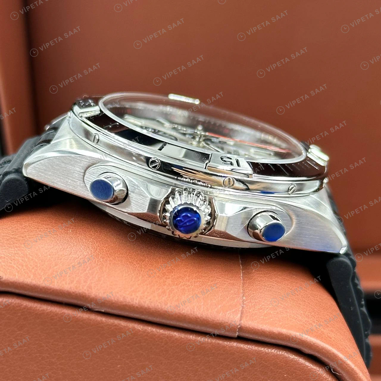 Breitling Chronomat B01 42 mm Gümüş Kronograf Kauçuk AB0134101G1A1 Super Clone ETA Eta Saat detay 5