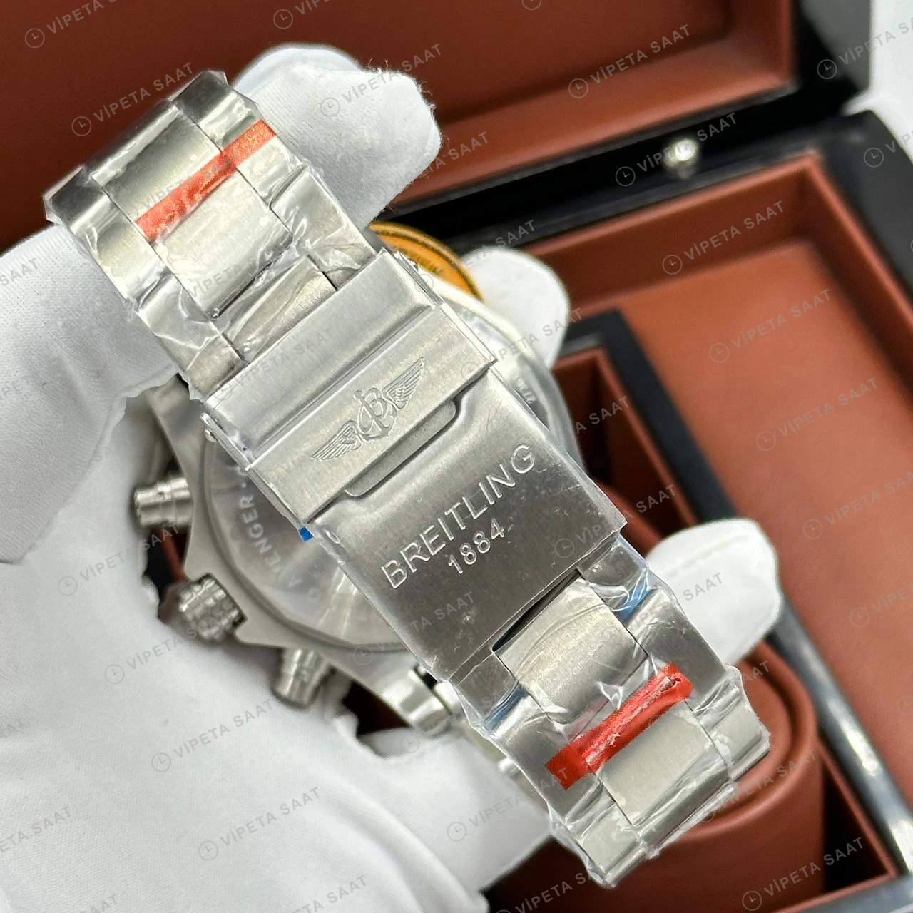 Breitling Chronomat B01 42 mm Mavi Kronograf Çelik AB0134101B1A1 Super Clone ETA Eta Saat detay 4
