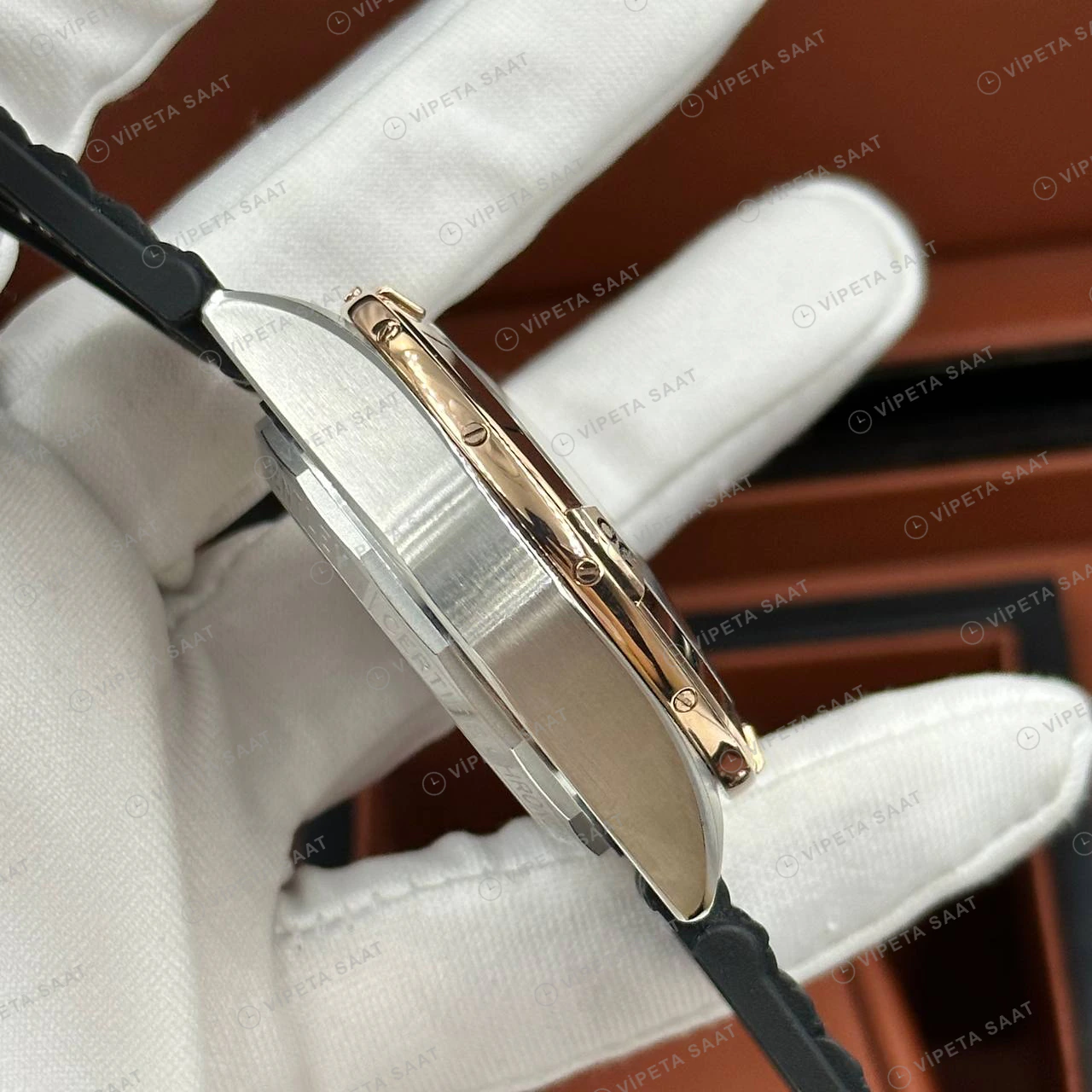 Breitling Chronomat B01 42 mm Rose Kahve Kronograf Kauçuk UB0134101C1U1 Super Clone ETA Eta Saat detay 6