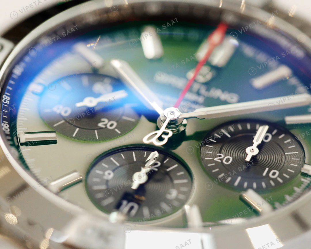 Breitling Chronomat Yesil Kadran Celik Kordon Super Clone Eta Eta Saat detay 5