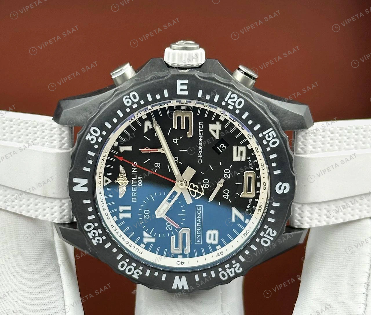 Breitling Endurance Pro 44 mm Siyah Kronograf Beyaz Kauçuk X82310A51B1S1 Super Clone ETA Eta Saat detay 4