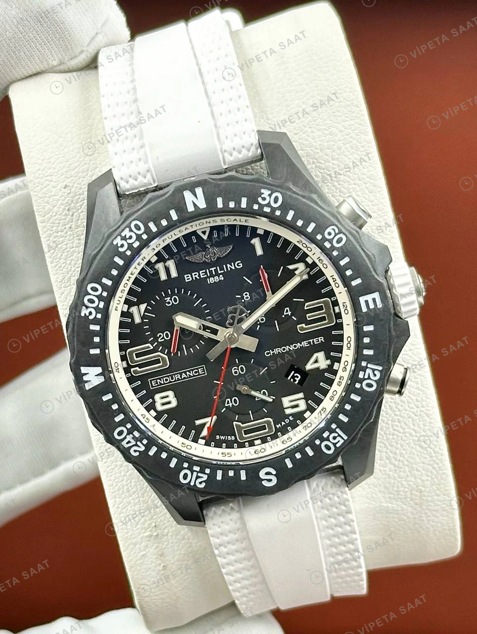 Breitling Endurance Pro 44 mm Siyah Kronograf Beyaz Kauçuk X82310A51B1S1 Super Clone ETA Eta Saat detay 6