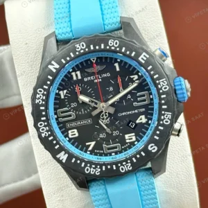 Breitling Endurance Pro 44 mm Siyah Kronograf Mavi Kauçuk X82310D51B1S1 Super Clone ETA Eta Saat detay 6