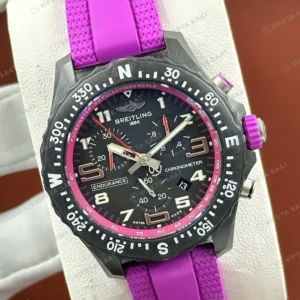 Breitling Endurance Pro 44 mm Siyah Kronograf Mor Kauçuk X82310D51B1S1 Super Clone ETA Eta Saat detay 6