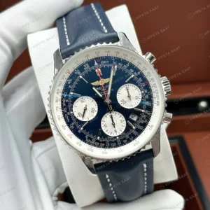 Breitling Navitimer B01 43 mm Mavi Kronograf Deri AB0138211C1P1 Super Clone ETA Eta Saat karşıdan görünüm