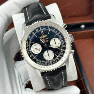 Breitling Navitimer B01 43 mm Mavi Kronograf Deri Gece AB0138211C1P1 Super Clone ETA Eta Saat karşıdan görünüm