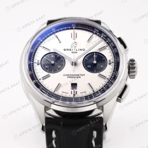 Breitling Premier Beyaz Kadran Mavi Deri Super Clone Eta Eta Saat yan görünüm