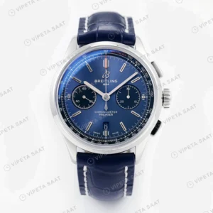 Breitling Premier Mavi Kadran Mavi Deri Super Clone Eta Eta Saat karşıdan görünüm