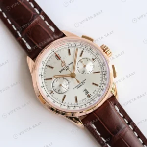 Breitling Premier Sampanya Kadran Altin Kasa Kahverengi Deri Super Clone Eta Eta Saat detay 3