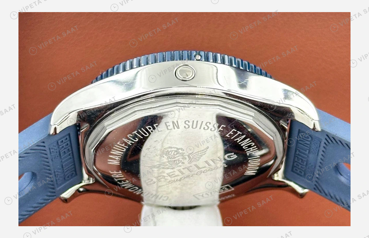 Breitling Superocean 44 mm Mavi Kronograf Kauçuk A13375211C1S1 Super Clone ETA Eta Saat detay 5