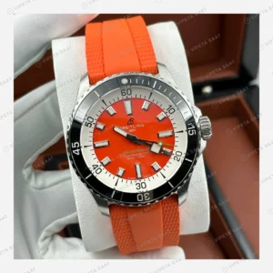 Breitling Superocean Automatic 42 mm Kırmızı Kadran Turuncu Kauçuk A17375211K1S1 Super Clone ETA Eta Saat yan görünüm