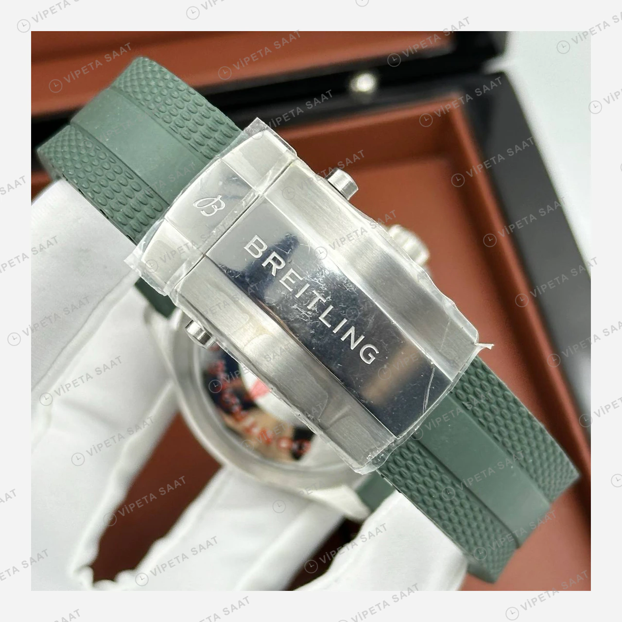 Breitling Superocean Automatic 42 mm Kırmızı Kadran Yeşil Kauçuk A17375211K1S1 Super Clone ETA Eta Saat detay 4