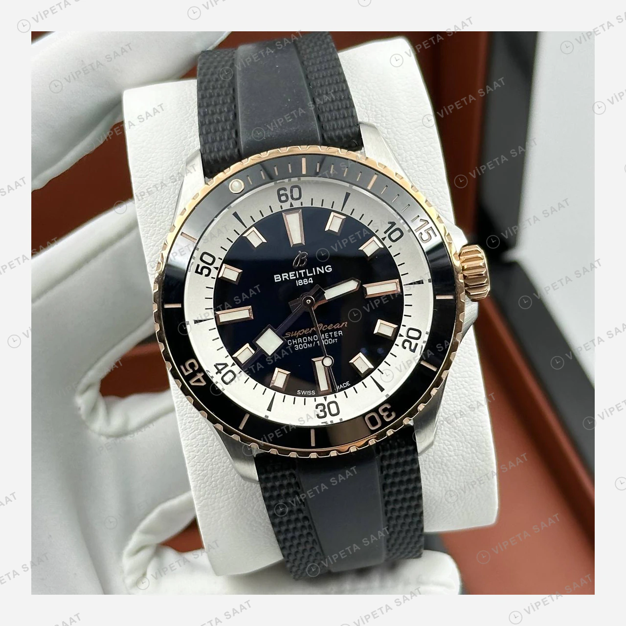 Breitling Superocean Automatic 42 mm Mavi Kadran Kauçuk Gece A17375211C1S1 Super Clone ETA Eta Saat detay 7