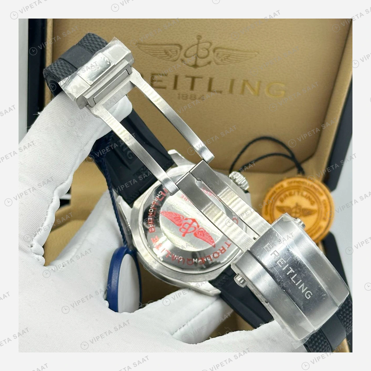 Breitling Superocean Automatic 42 mm Mavi Kadran Kauçuk Parlak A17375211C1S1 Super Clone ETA Eta Saat detay 6