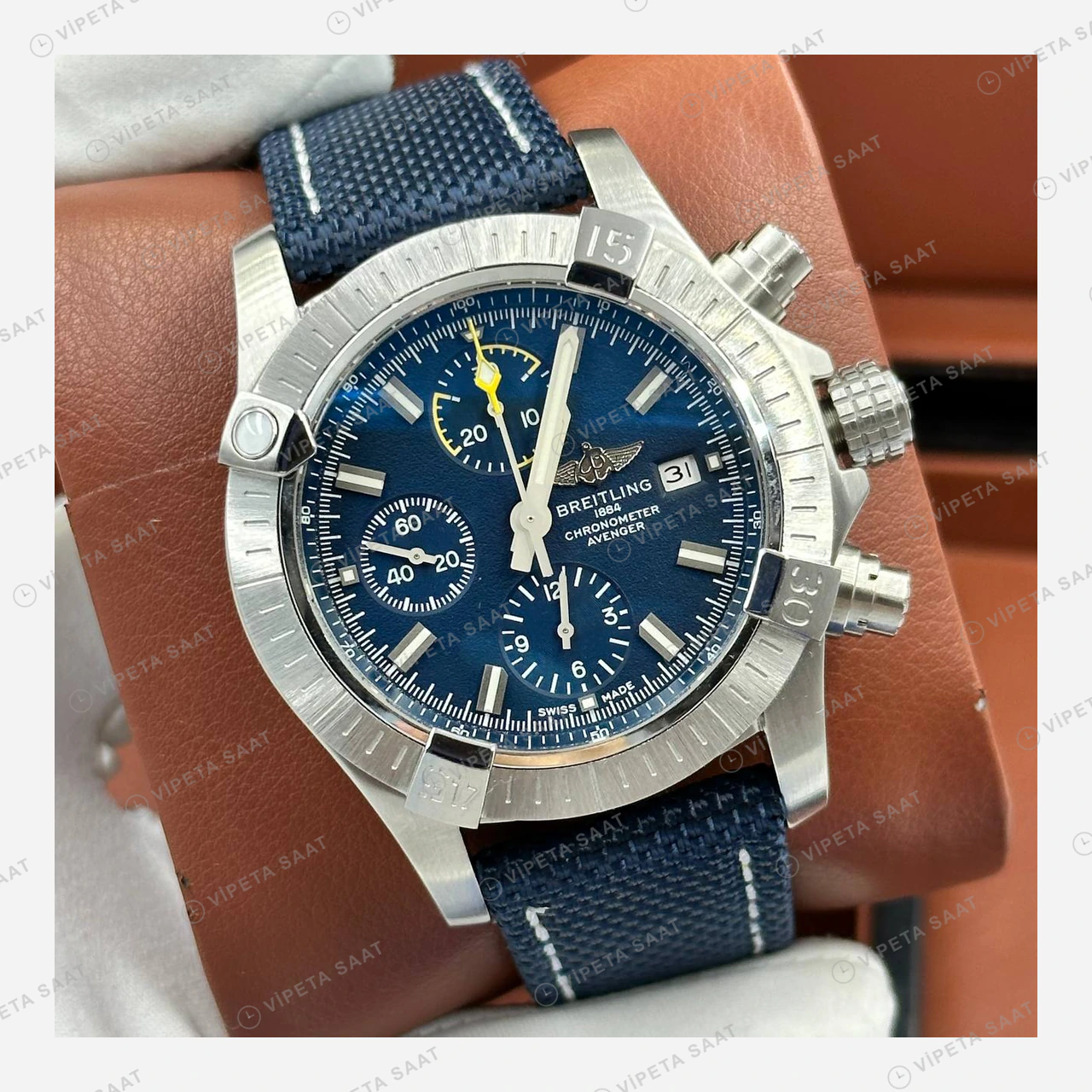 Breitling Superocean Automatic 42 mm Mavi Kadran Nato A17375211C1S1 Super Clone ETA Eta Saat detay 3
