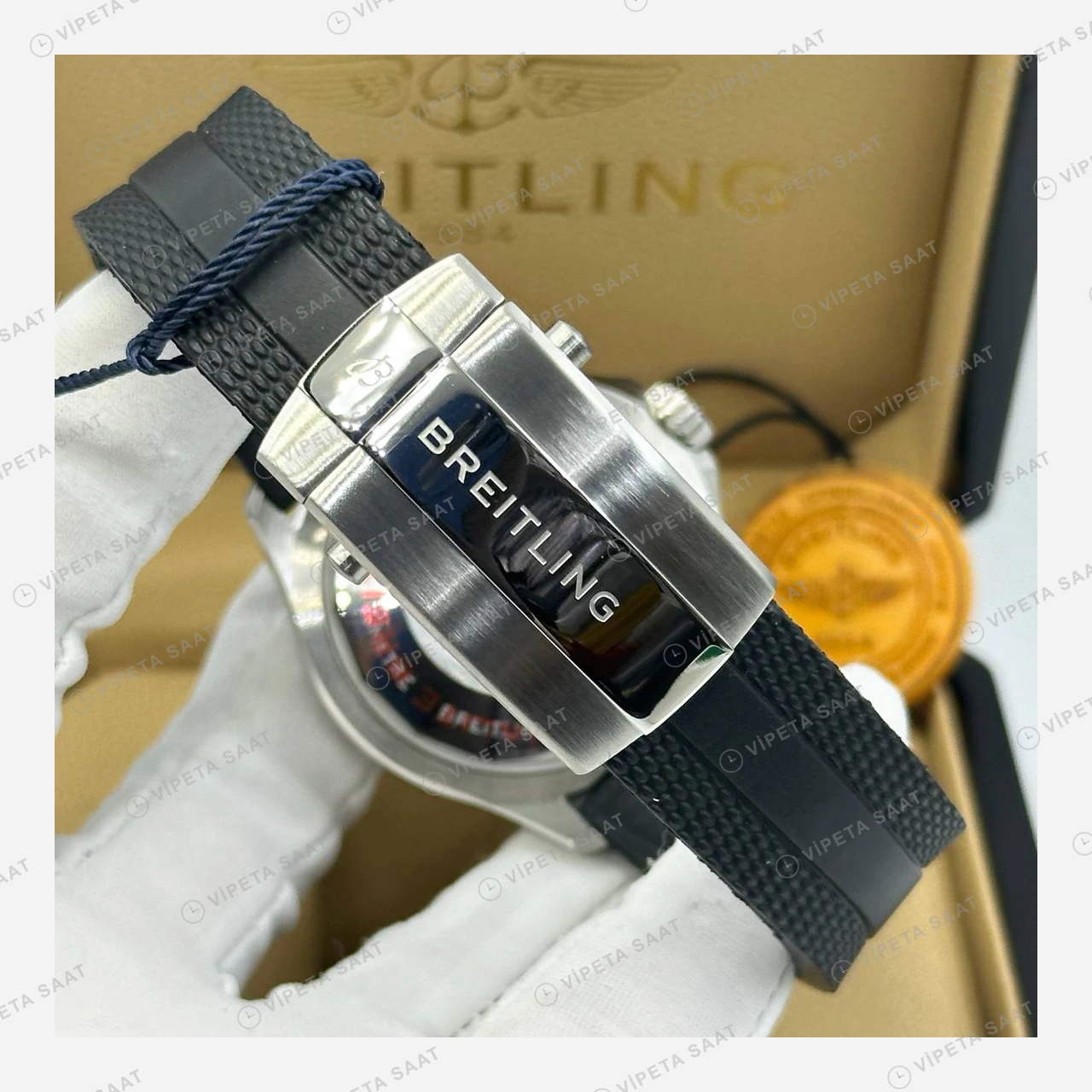 Breitling Superocean Automatic 42 mm Sarı Kadran Kauçuk Parlak A17375211I1S1 Super Clone ETA Eta Saat detay 4
