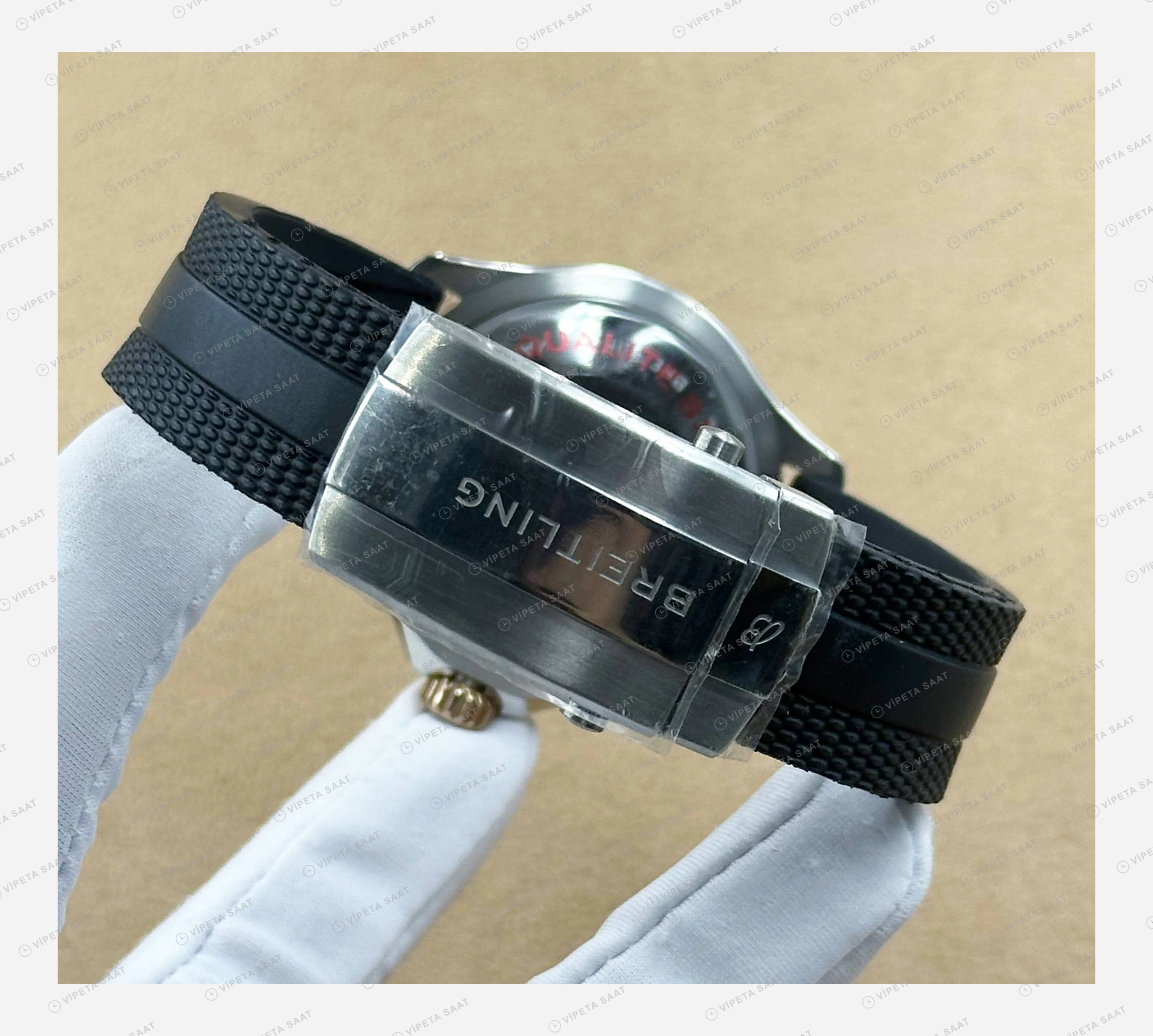 Breitling Superocean Automatic 42 mm Siyah Kadran Kauçuk Düz A17375211B1S1 Super Clone ETA Eta Saat detay 5