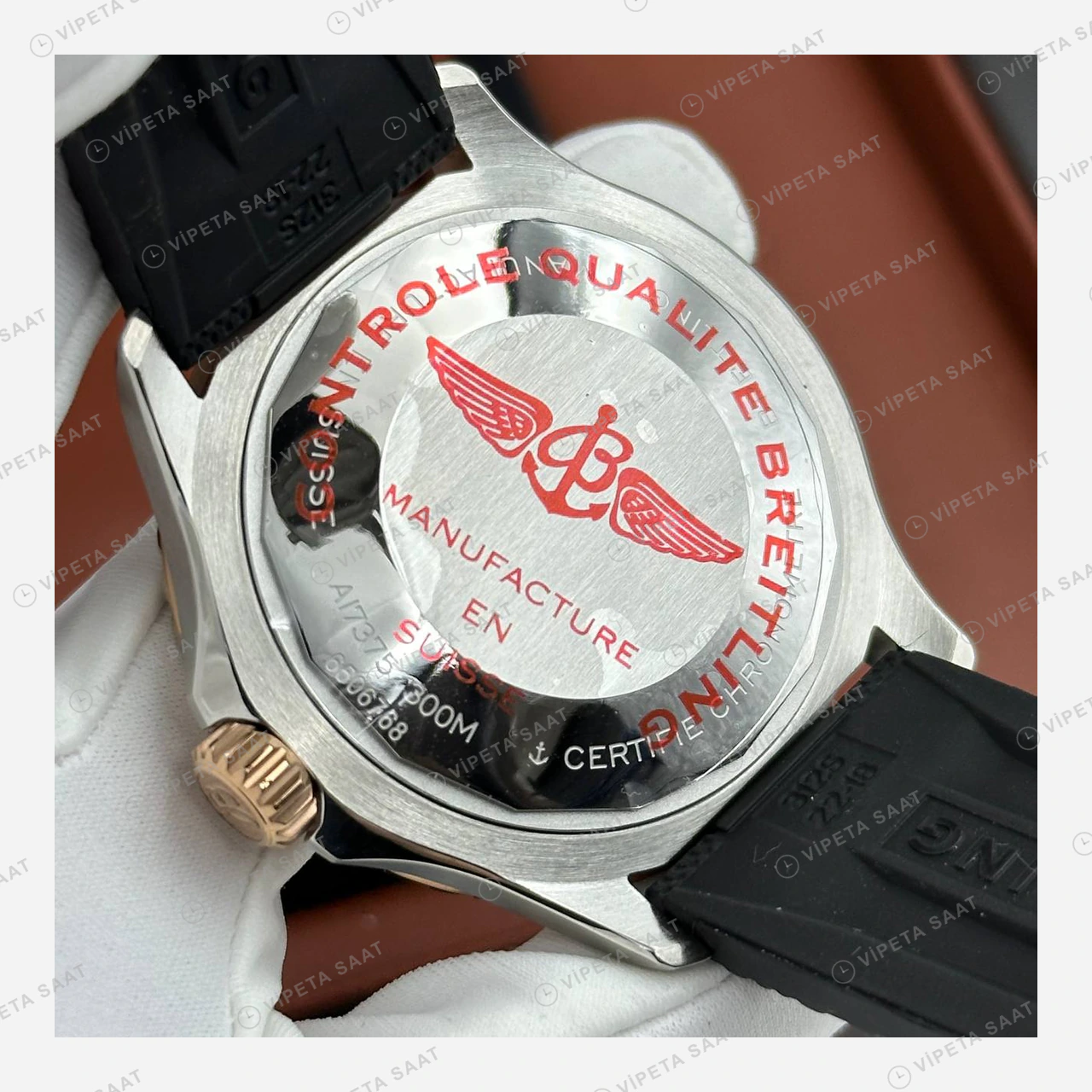 Breitling Superocean Automatic 42 mm Siyah Kadran Kauçuk Gece A17375211B1S1 Super Clone ETA Eta Saat yan görünüm