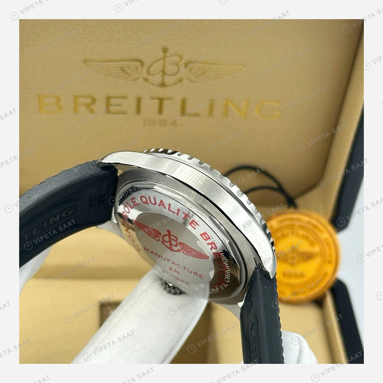 Breitling Superocean Automatic 42 mm Siyah Kadran Kauçuk Parlak A17375211B1S1 Super Clone ETA Eta Saat detay 4