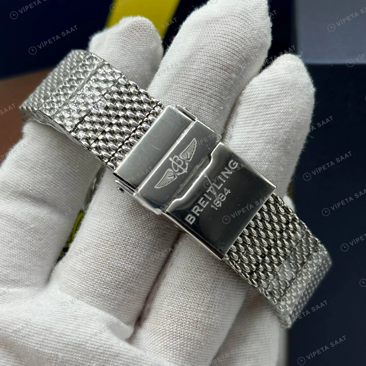 Breitling Superocean Heritage 42 mm Mavi Kadran Hasır Kordon AB2032321C1S1 Super Clone ETA Eta Saat detay 5