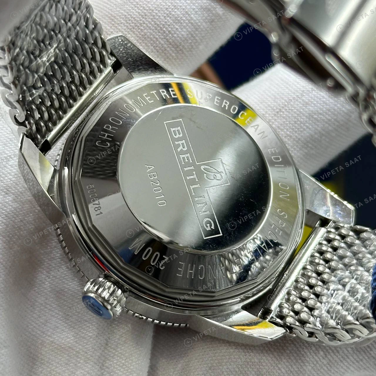 Breitling Superocean Heritage 42 mm Mavi Kadran Hasır Kordon AB2032321C1S1 Super Clone ETA Eta Saat detay 6