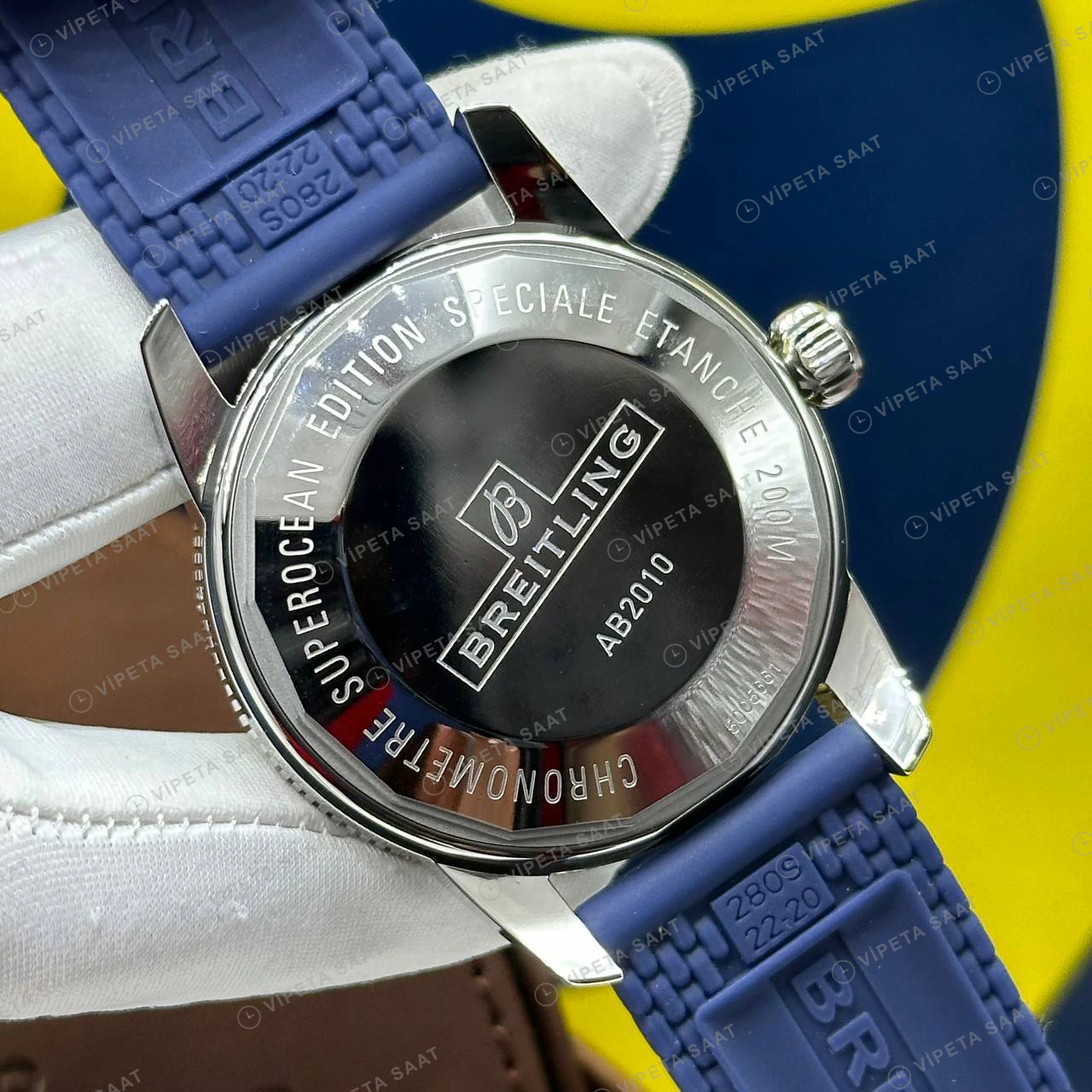 Breitling Superocean Heritage 42 mm Mavi Kadran Kauçuk AB2032321C1S1 Super Clone ETA Eta Saat detay 6