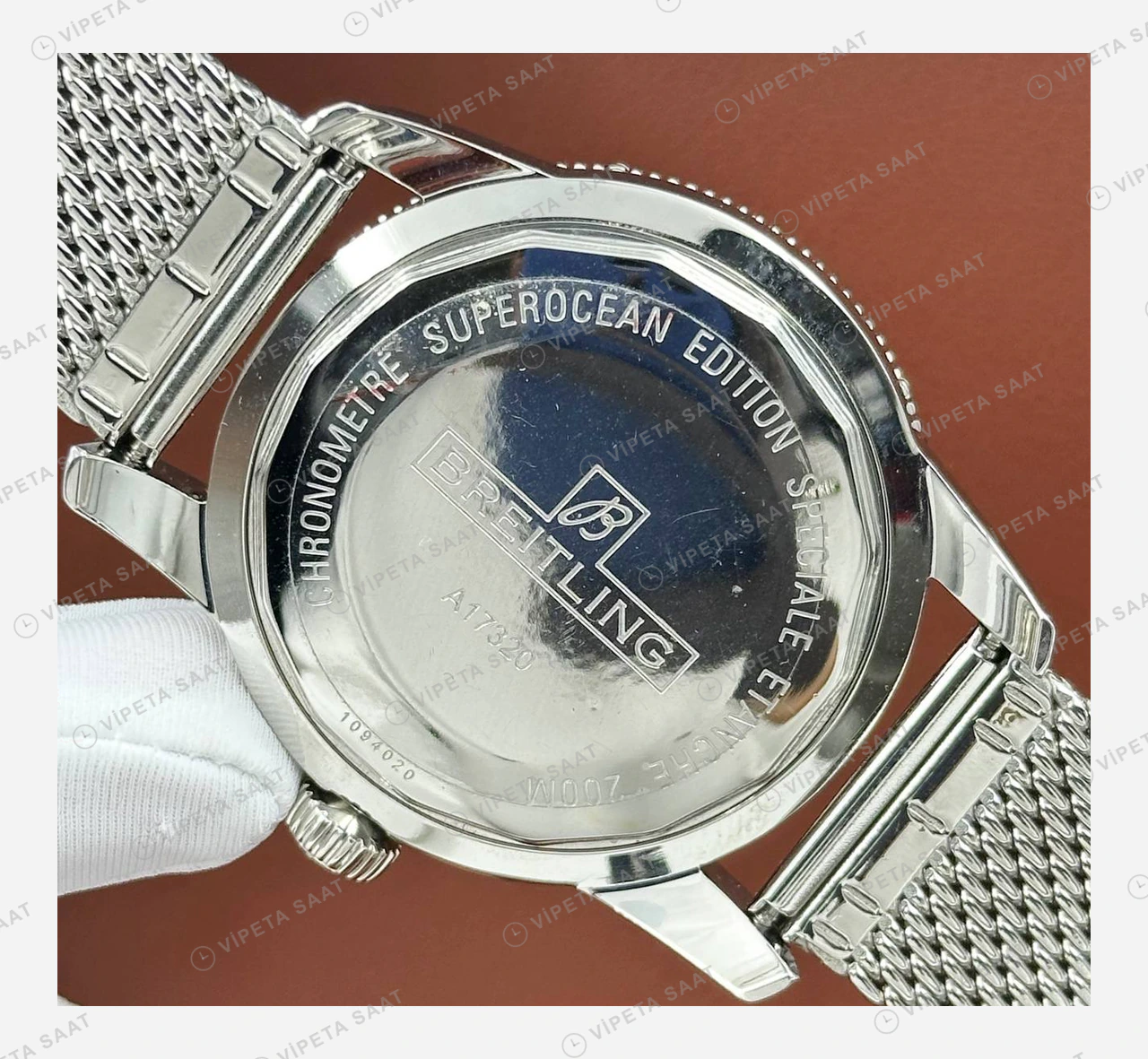 Breitling Superocean Heritage 42 mm Rose Mavi Kadran Hasır AB2032321C1S1 Super Clone ETA Eta Saat detay 5