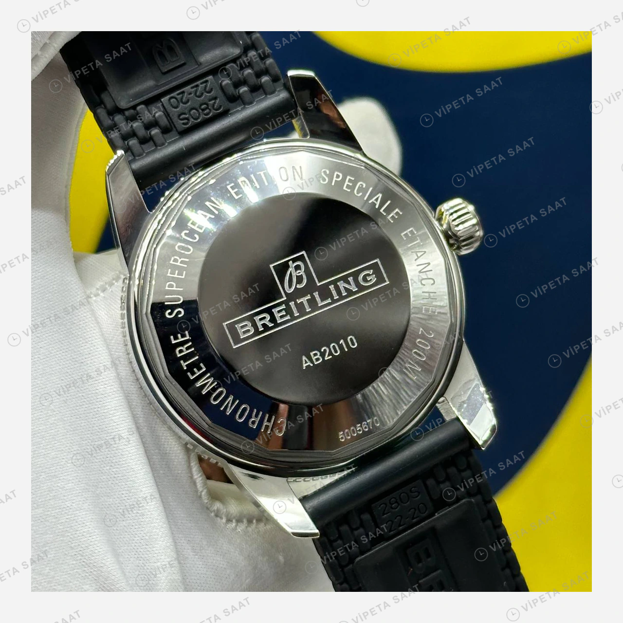 Breitling Superocean Heritage 42 mm Siyah Kadran Kauçuk AB2032321B1S1 Super Clone ETA Eta Saat detay 6