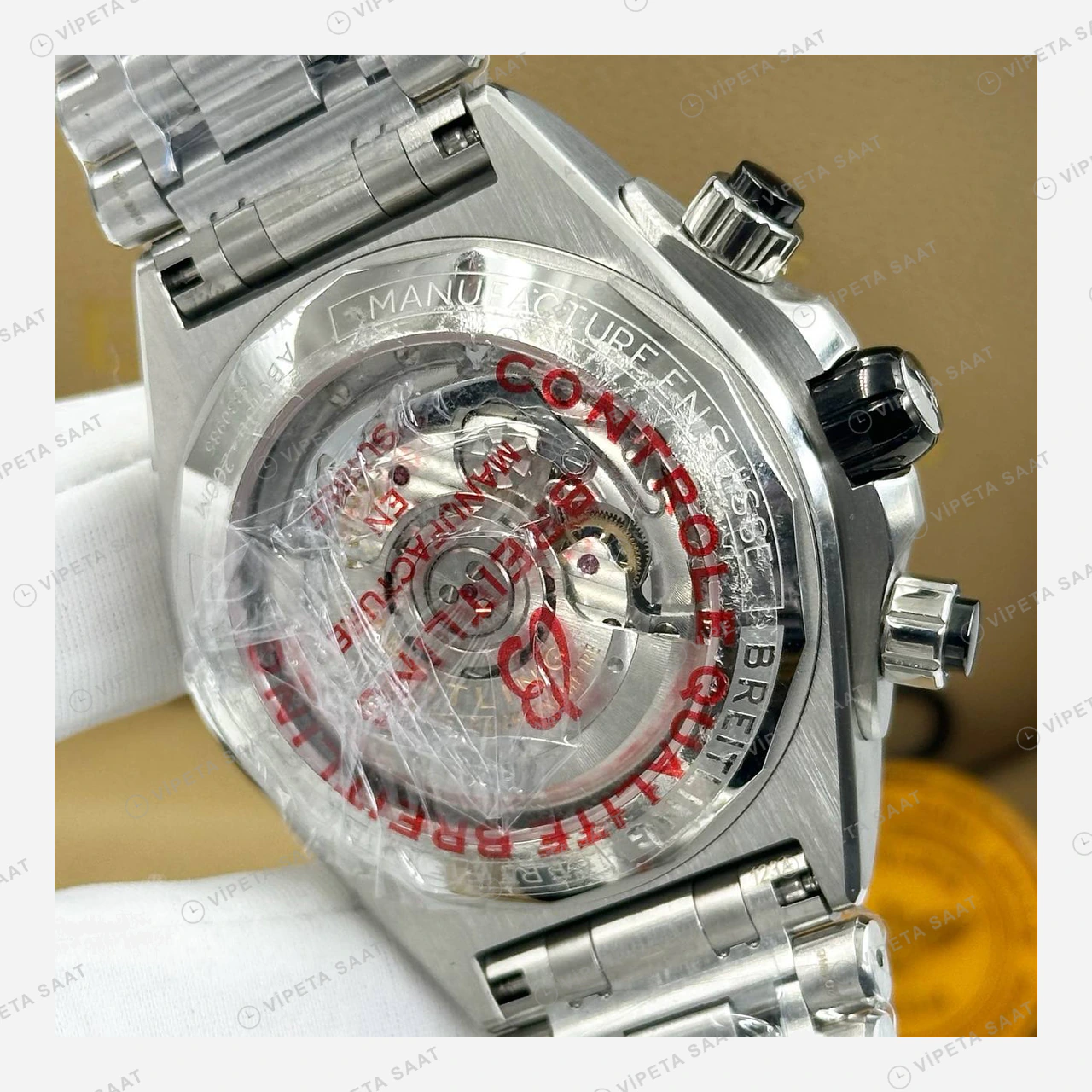 Breitling Superocean Heritage B01 42 mm Mavi Kronograf Çelik AB0156161C1S1 Super Clone ETA Eta Saat detay 4