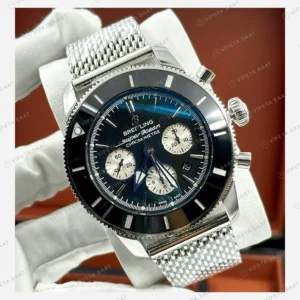 Breitling Superocean Heritage B01 42 mm Mavi Kronograf Hasır Kordon AB0156161C1S1 Super Clone ETA Eta Saat detay 5