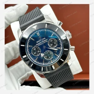 Breitling Superocean Heritage B01 42 mm Mavi Kronograf Hasır Kordon Super Clone ETA Saat BRT0048 Super Clone ETA detay 5