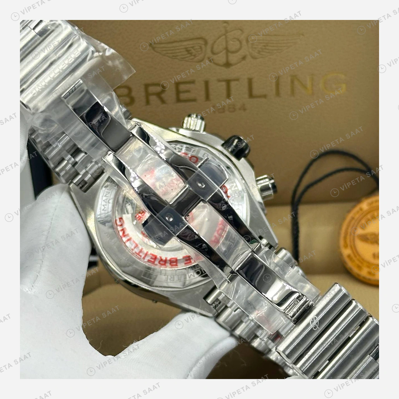 Breitling Superocean Heritage B01 42 mm Siyah Kronograf Çelik Bileklik AB0156161B1S1 Super Clone ETA Eta Saat detay 4