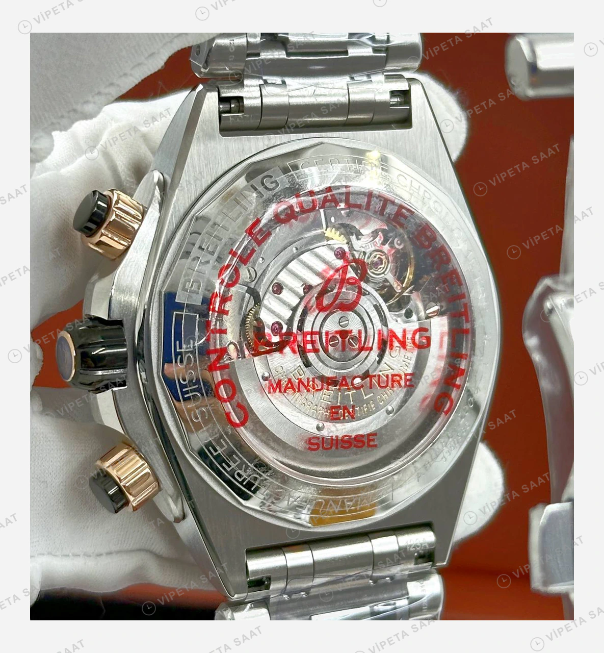 Breitling Superocean Heritage B01 42 mm Siyah Kronograf Çelik Gece AB0156161B1S1 Super Clone ETA Eta Saat detay 4
