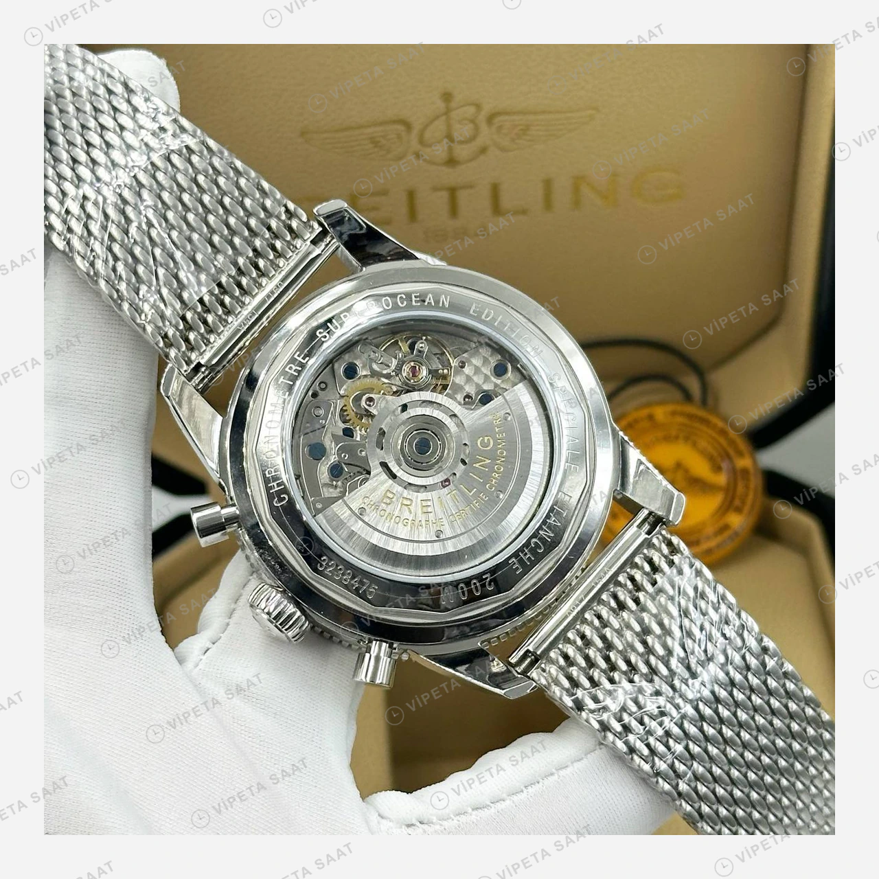 Breitling Superocean Heritage B01 42 mm Siyah Kronograf Hasır Gündüz AB0156161B1S1 Super Clone ETA Eta Saat detay 4
