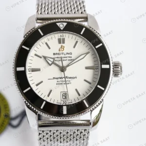 Breitling Superocean Heritage Beyaz Kadran Siyah Bezel Celik Kordon Super Clone Eta Eta Saat yan görünüm