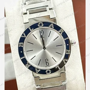 Bulgari Lvcea Gümüş Siyah Bezel Çelik Super Clone ETA Eta Saat detay 3
