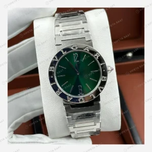 Bulgari Octo Roma Yeşil Kadran Çelik Super Clone ETA Eta Saat karşıdan görünüm