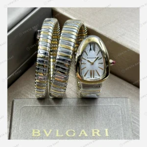 Bulgari Serpenti Çelik Beyaz Kadran Kısa Super Clone ETA Eta Saat detay 4