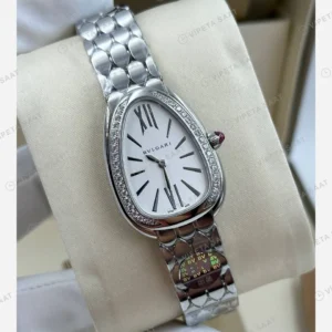 Bulgari Serpenti Çelik Beyaz Kadran Super Clone ETA Eta Saat detay 6
