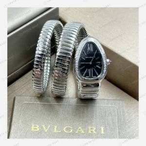 Bulgari Serpenti Çelik Elmas Taşlı Beyaz Kadran Super Clone ETA Eta Saat detay 3