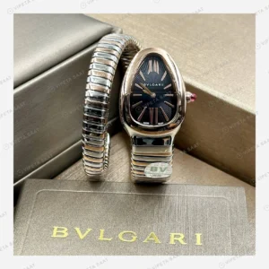 Bulgari Serpenti Çelik Elmas Taşlı Siyah Kadran Super Clone ETA Eta Saat yan görünüm