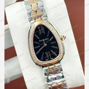 Bulgari Serpenti Rose Çift Renk Siyah Bileklik Super Clone ETA Eta Saat detay 3
