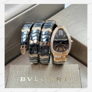 Bulgari Serpenti Rose Çift Renk Siyah Kadran Super Clone ETA Eta Saat yan görünüm
